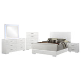 Felicity 5-piece Eastern King Bedroom Set White High Gloss